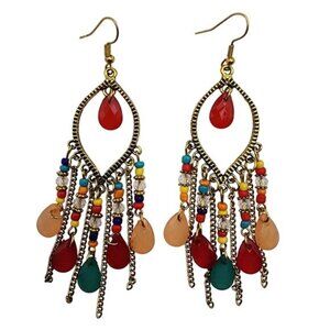 Multicolor Boho Beaded Dangling Earrings